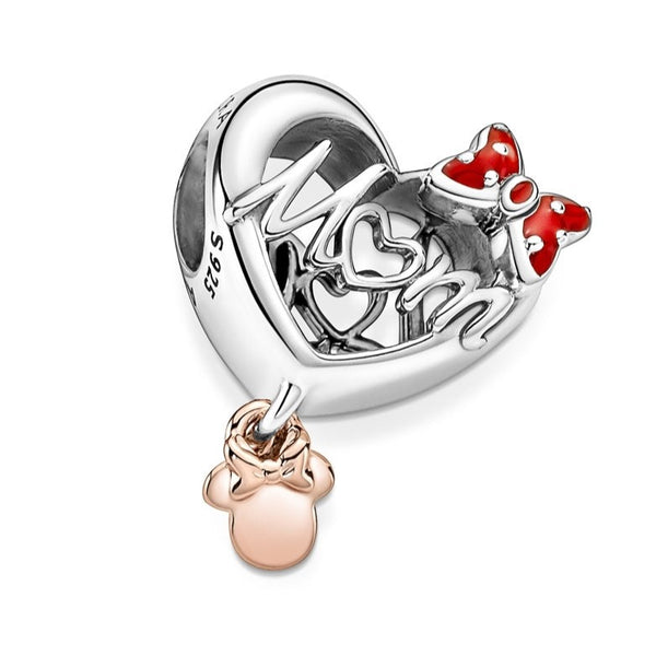Minnie Mouse Mum Heart Charm 781142C01, jewelry, beads for charm, beads for charm bracelets, charms for bracelet, beaded jewelry, charm jewelry, charm beads,