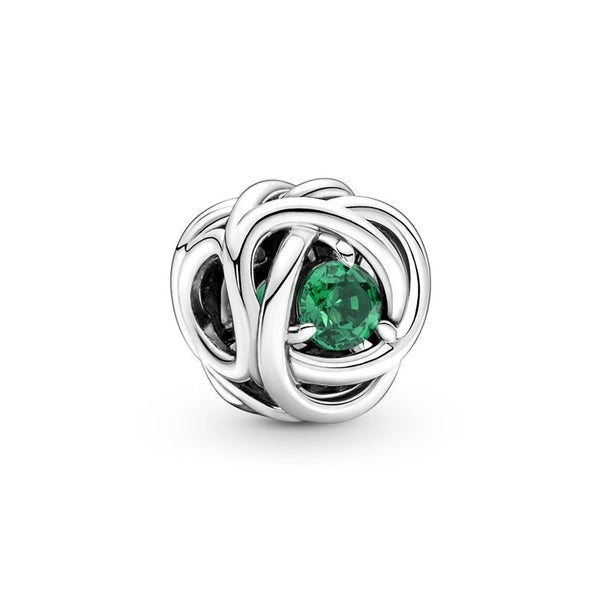 May Green Eternity Circle Charm 790065C08 - NUMARU, jewelry, beads for charm, beads for charm bracelets, charms for bracelet, beaded jewelry, charm jewelry, charm beads,