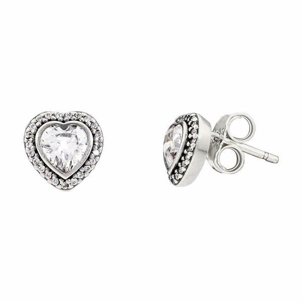 Sparkling Love Silver Stud Earrings 290568CZ. jewelry, beads for charm, beads for charm bracelets, charms for bracelet, beaded jewelry, charm jewelry, charm beads