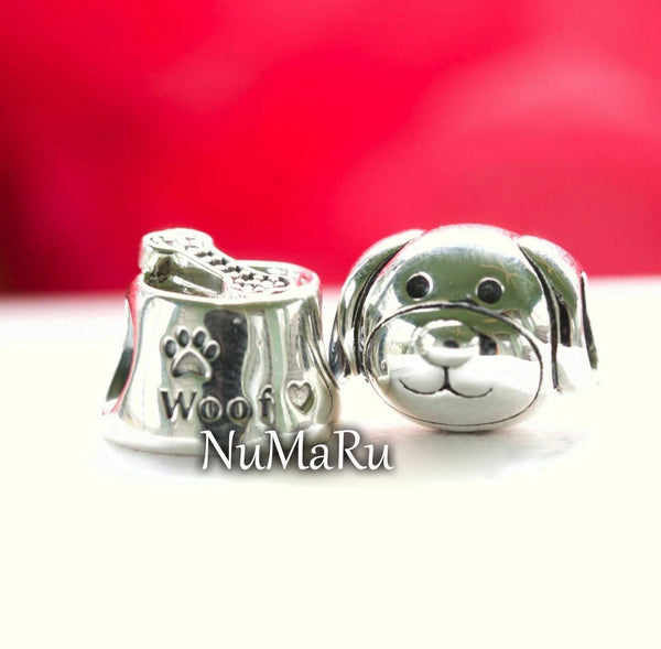 Woof And Devoted Dog Gift Set Charm, jewelry, beads for charm, beads for charm bracelets, charms for bracelet, beaded jewelry, charm jewelry, charm beads