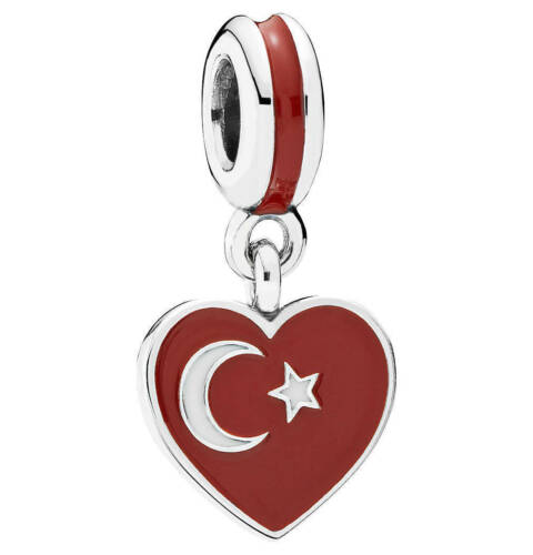 Turkey Heart Flag Charm 791552ENMX - NUMARU