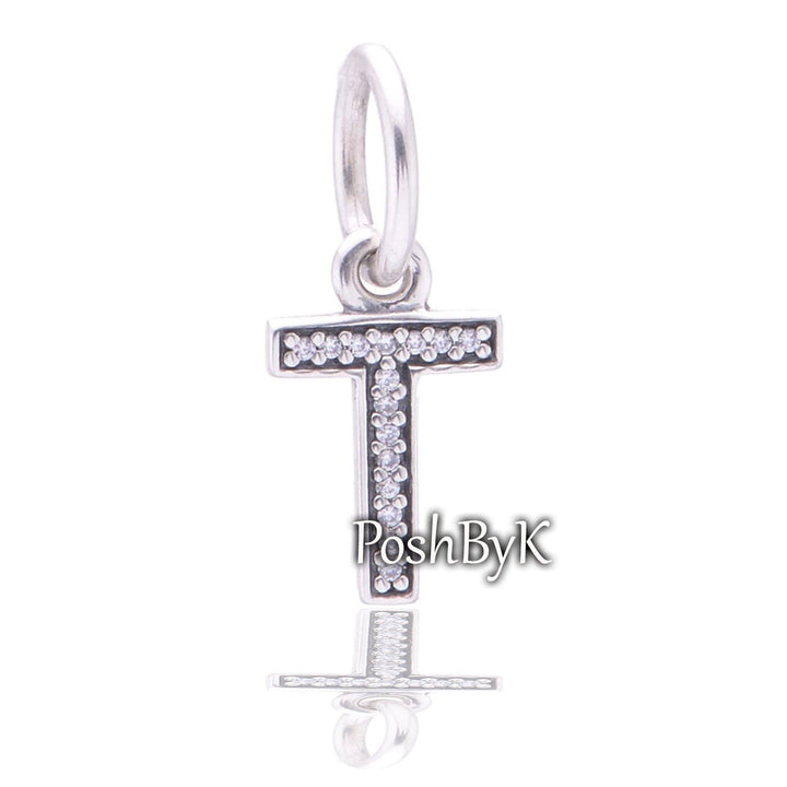 Hanging Letter T Charm 791332CZ,jewelry, beads for charm, beads for charm bracelets, charms for diy, beaded jewelry, diy jewelry, charm beads