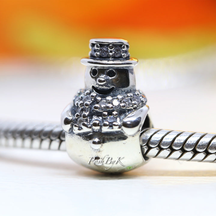 Sparkling Snowman Charm 792001CZ - jewelry, beads for charm, beads for charm bracelets, charms for diy, beaded jewelry, diy jewelry, charm beads